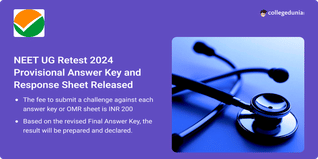 NEET UG Retest 2024 Provisional Answer Key and Response Sheet Released; Check Direct Link Here
